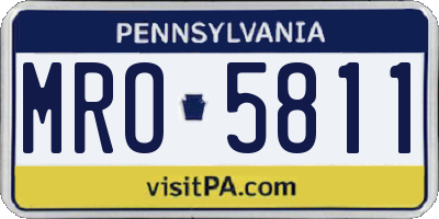 PA license plate MRO5811