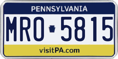 PA license plate MRO5815