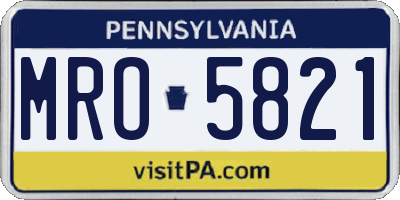 PA license plate MRO5821