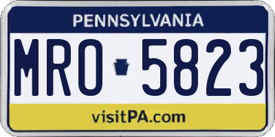 PA license plate MRO5823