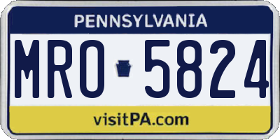 PA license plate MRO5824