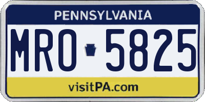 PA license plate MRO5825