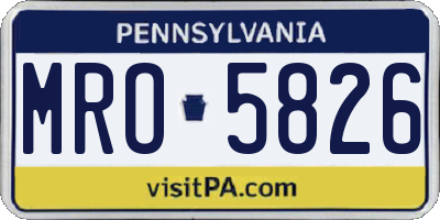 PA license plate MRO5826