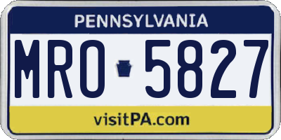 PA license plate MRO5827