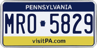 PA license plate MRO5829