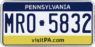PA license plate MRO5832