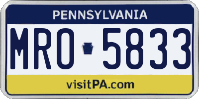 PA license plate MRO5833