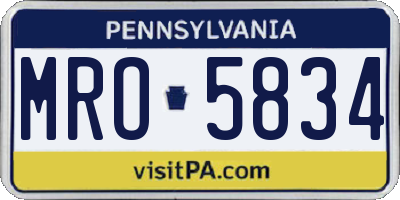 PA license plate MRO5834