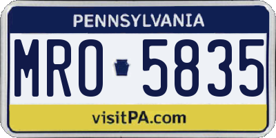 PA license plate MRO5835