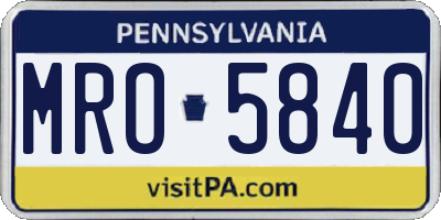 PA license plate MRO5840
