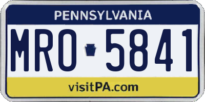 PA license plate MRO5841