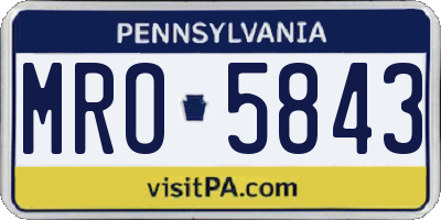 PA license plate MRO5843
