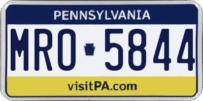 PA license plate MRO5844