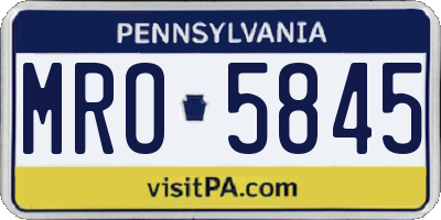 PA license plate MRO5845