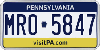 PA license plate MRO5847