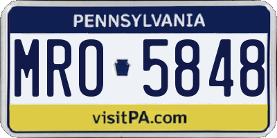 PA license plate MRO5848