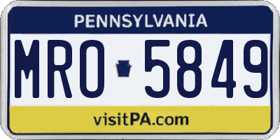 PA license plate MRO5849