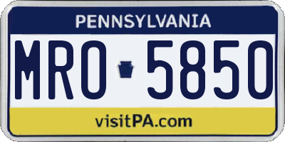PA license plate MRO5850