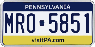 PA license plate MRO5851