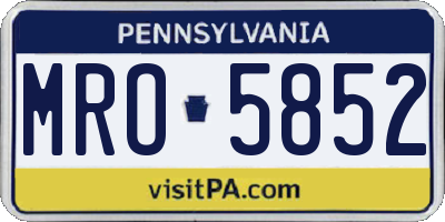 PA license plate MRO5852
