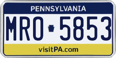 PA license plate MRO5853