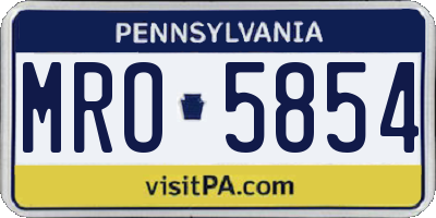 PA license plate MRO5854