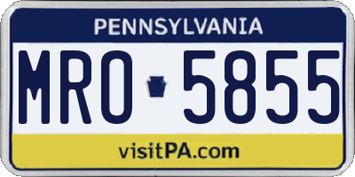PA license plate MRO5855
