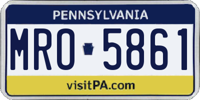 PA license plate MRO5861
