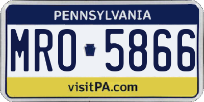 PA license plate MRO5866
