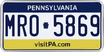 PA license plate MRO5869