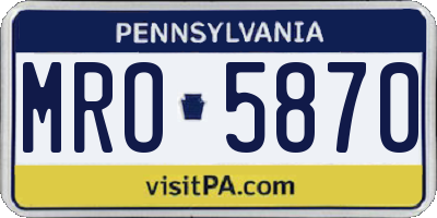 PA license plate MRO5870