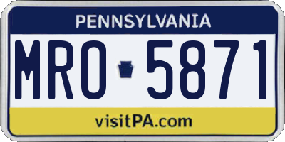 PA license plate MRO5871