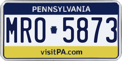 PA license plate MRO5873
