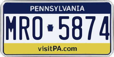 PA license plate MRO5874