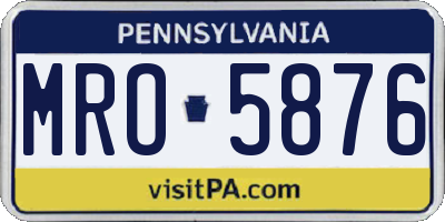 PA license plate MRO5876