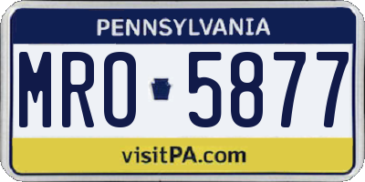 PA license plate MRO5877