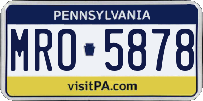 PA license plate MRO5878