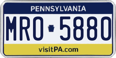 PA license plate MRO5880