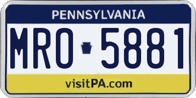 PA license plate MRO5881