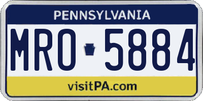 PA license plate MRO5884