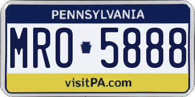 PA license plate MRO5888
