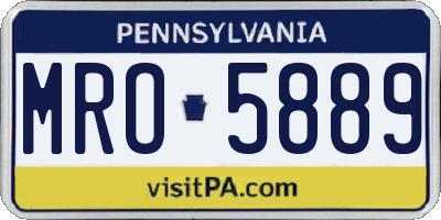 PA license plate MRO5889