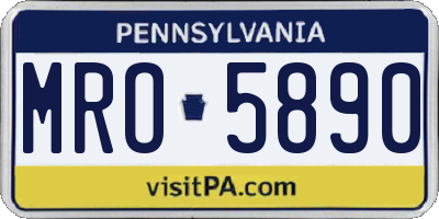PA license plate MRO5890