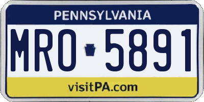 PA license plate MRO5891
