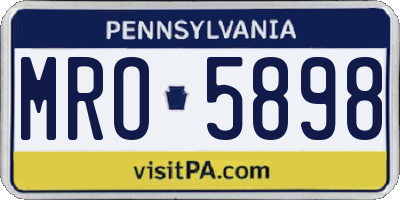 PA license plate MRO5898