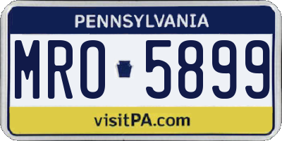 PA license plate MRO5899