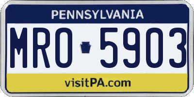 PA license plate MRO5903