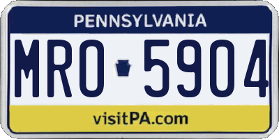 PA license plate MRO5904