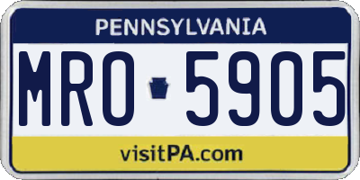 PA license plate MRO5905