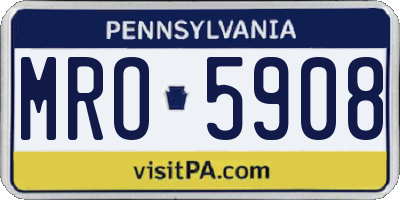 PA license plate MRO5908